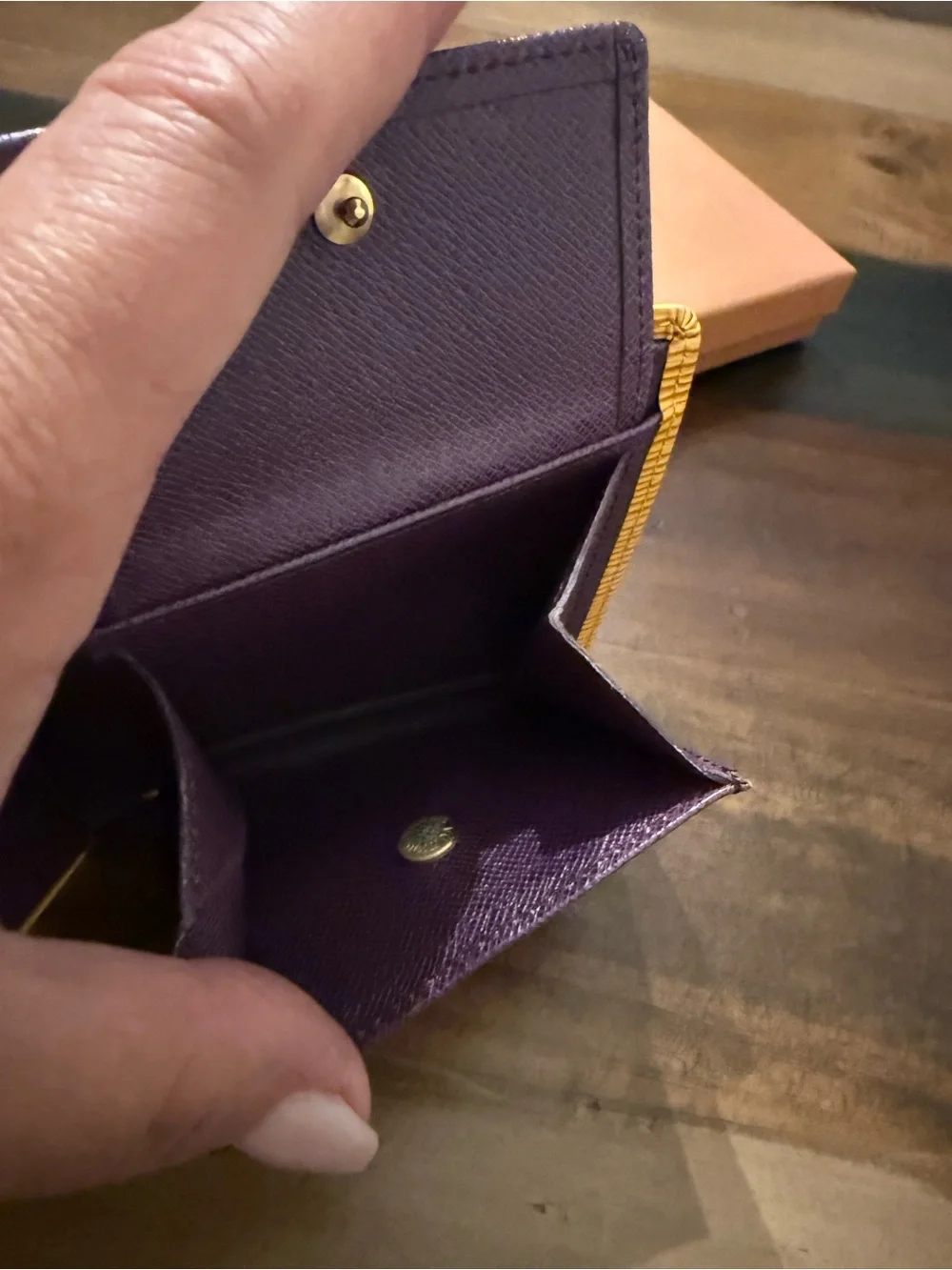 Louis Vuitton Purple Epi Leather Cardholder with Gold Trim